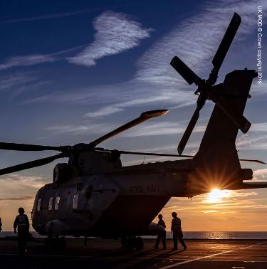 AW101 Merlin on a Royal Navy carrier